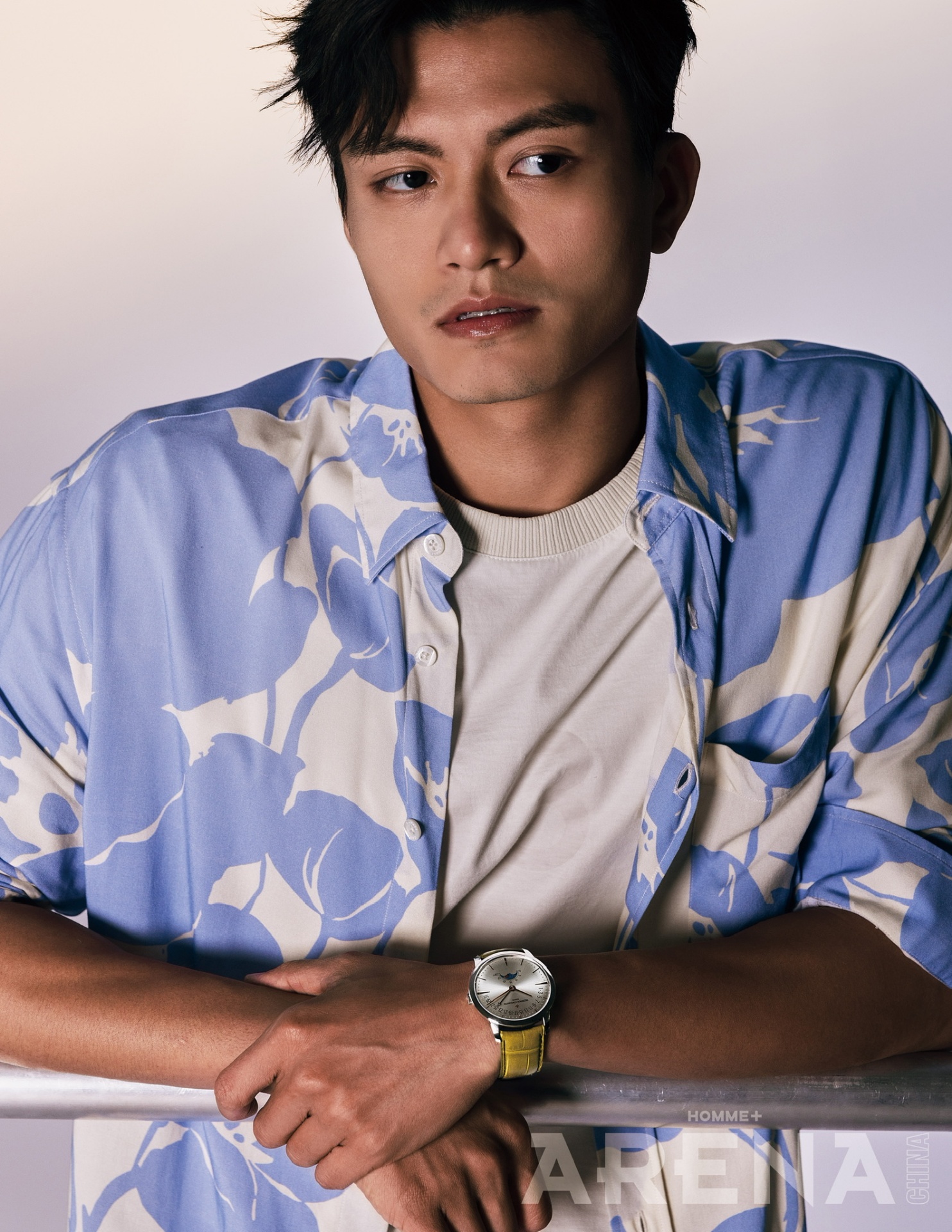 Arena Homme+ China — floral print shirt portrait