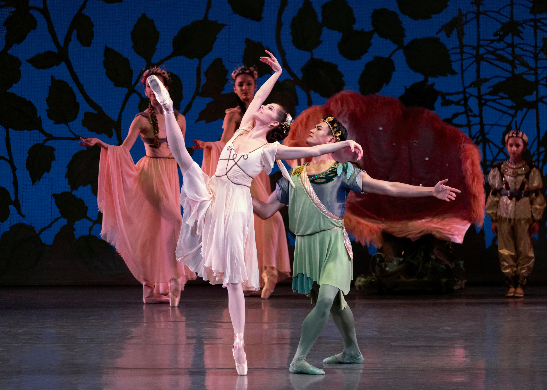 A Midsummer Night's Dream series — A Midsummer Night's Dream — Helena and Demetrius pas de deux with corps in fairy forest scene