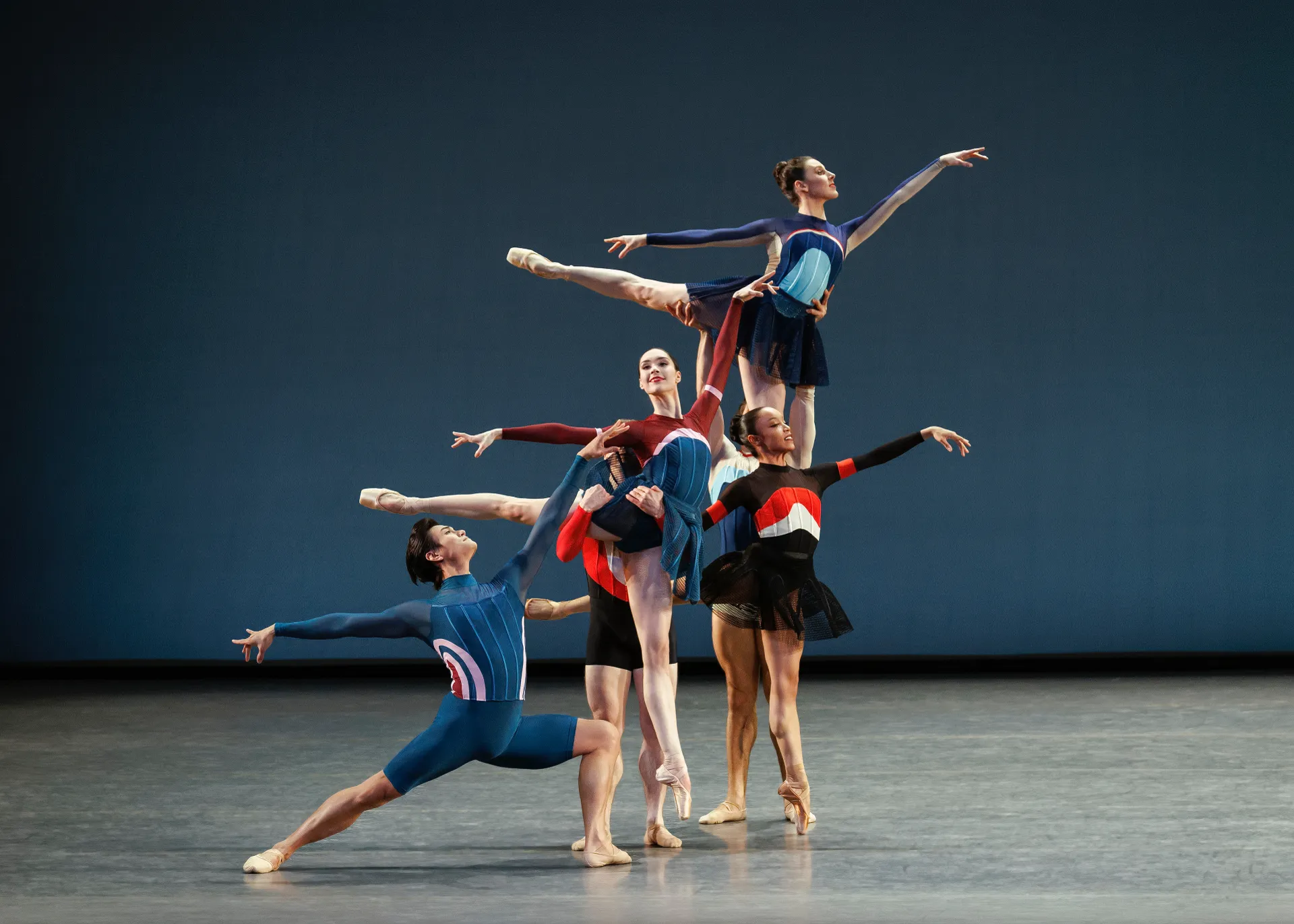 Wind Up series — Wind Up — sculptural ensemble grouping with elevated dancer
