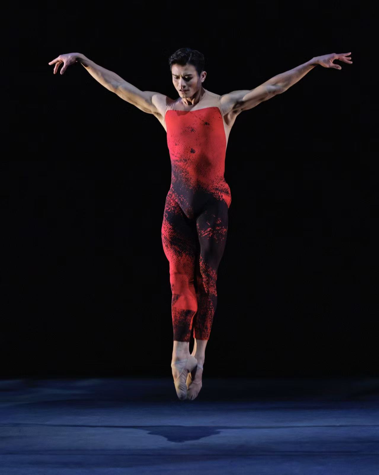 Fortuitous Ash series — Fortuitous Ash — soaring solo leap in red costume